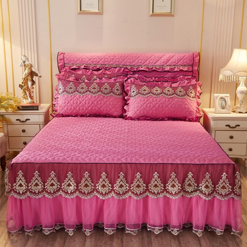 Quilted Lace Bed Skirt Liner