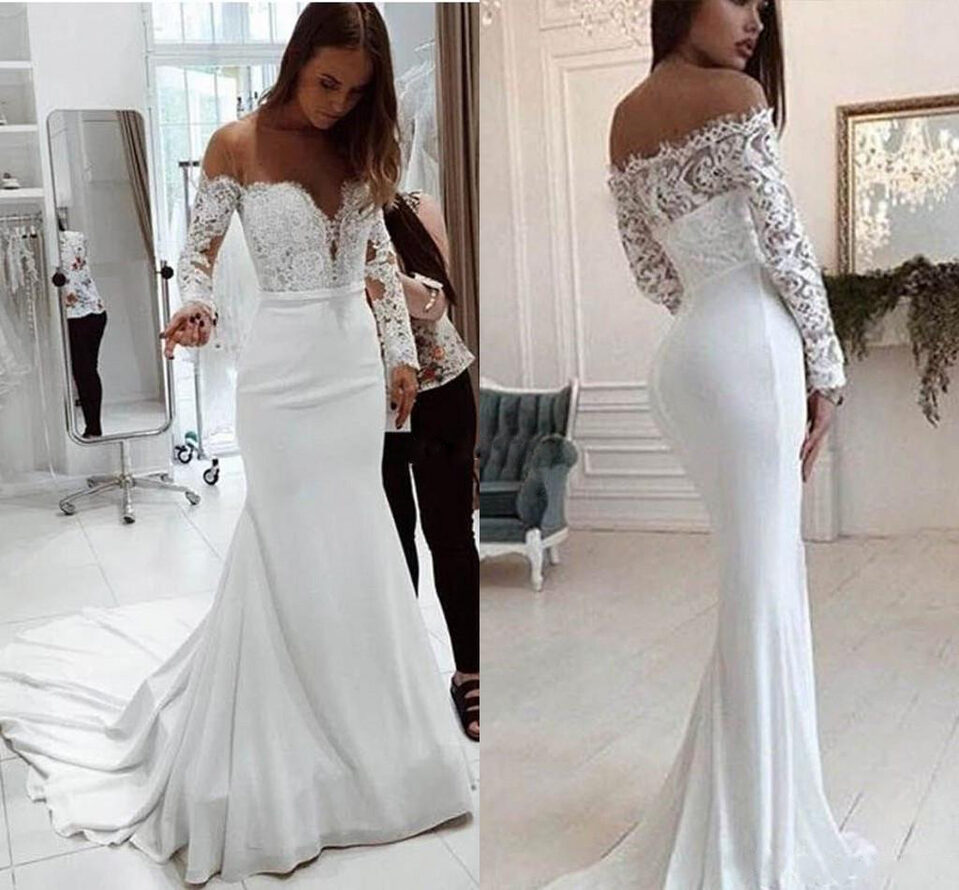 Fashion One Shoulder Lace Long Sleeve Dress Mopping