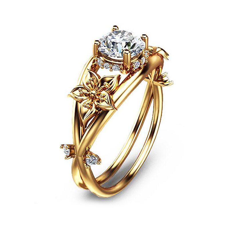 Jewelry Diamond Ring Creative Flower Women