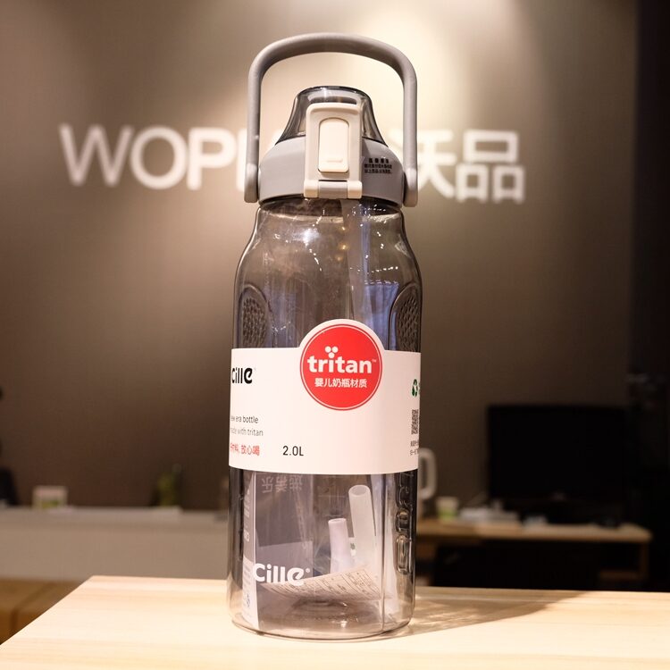 Water Glass Straw Bottle With Scaled Material Sports