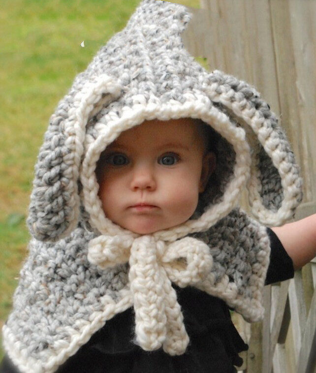 Girls Hats Handmade Kids Winter Wrap Bear Scarf