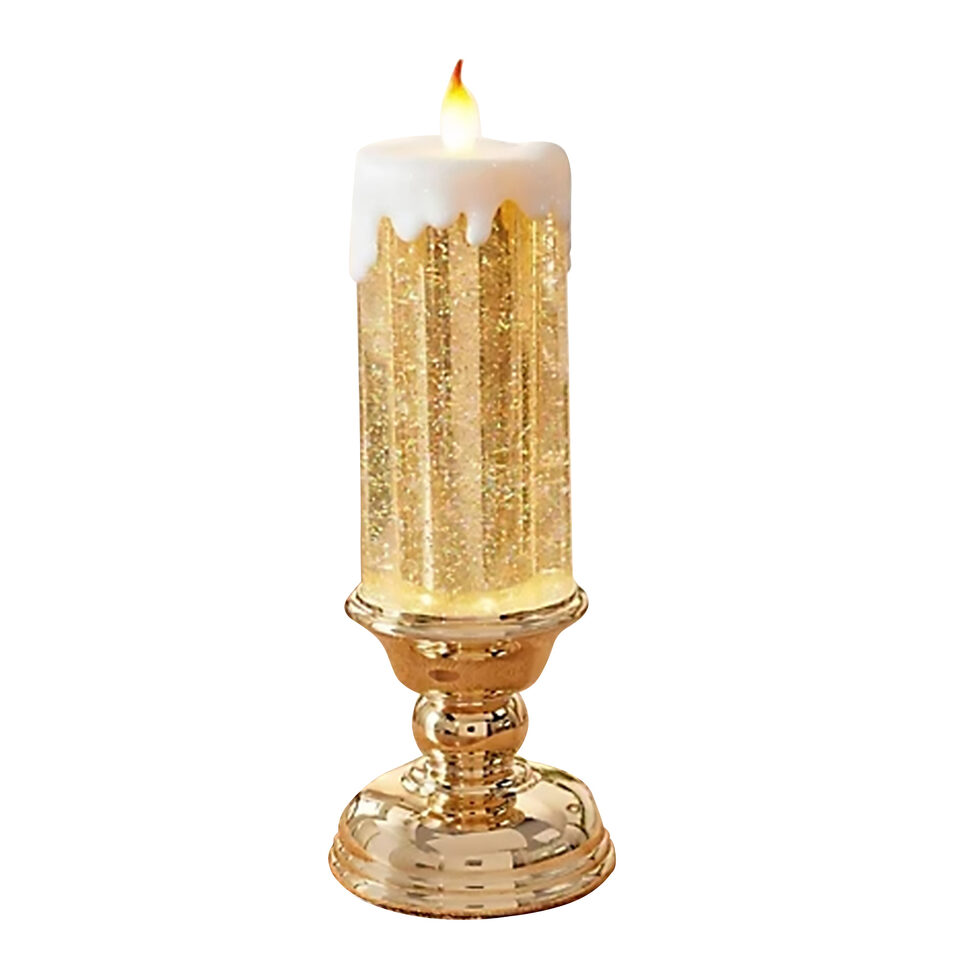 Rechargeable Color Electronic LED Waterproof Candle With Glitter