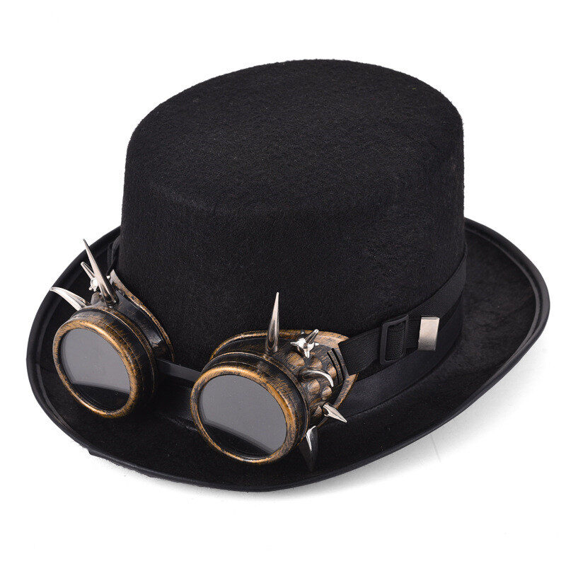 Steampunk Rivet Glasses Top Hat Goth Punk Magic