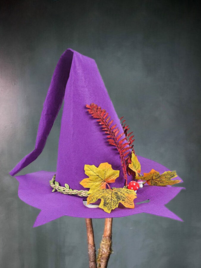 Women Modern Witch Hat Costume Pointed Wool Felt