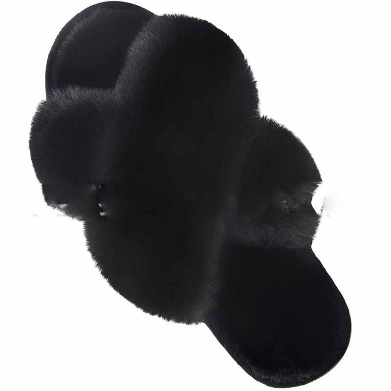 Women Fashion Warm Fluffy Slippers Cozy Faux Fur
