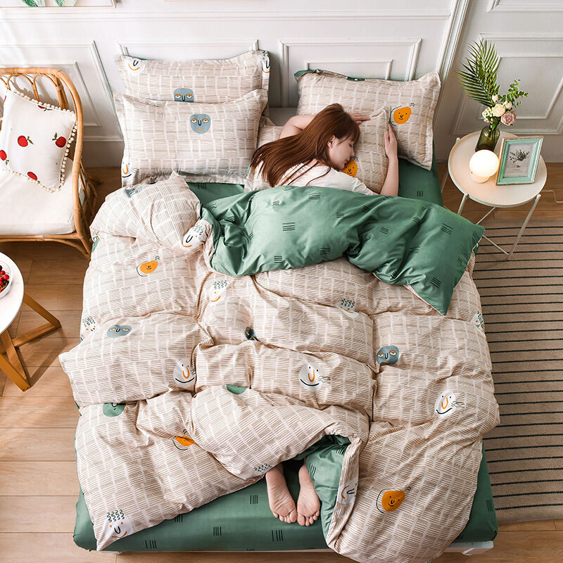 Bedding Printed Bed Four-piece Aloe Cotton Sheet Type