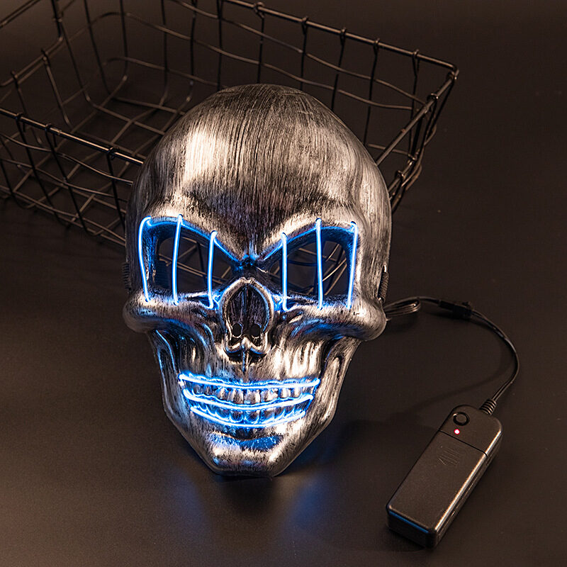 LED Halloween Face Mask Luminous Skull Cold Light