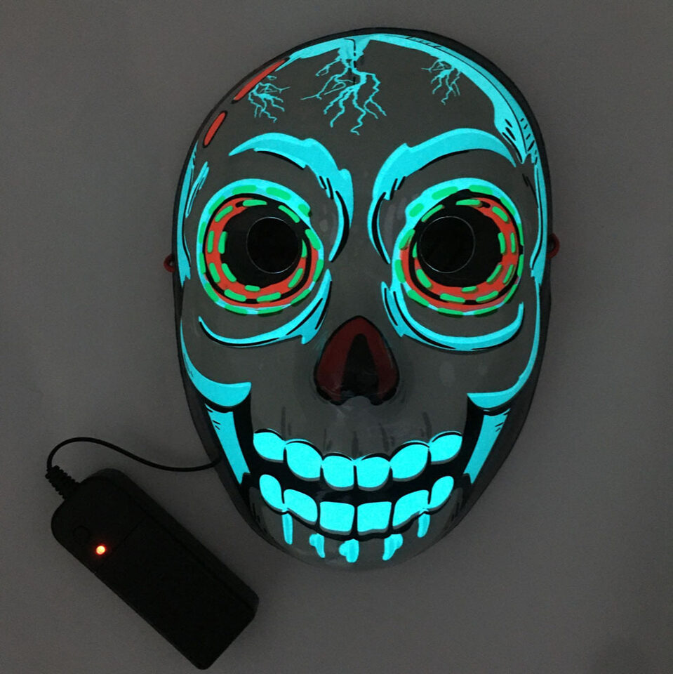 LED Mask Luminous Glowing Halloween Party Neon EL