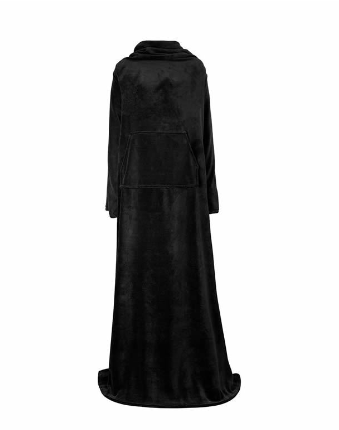 Warm Blanket Long Coral Fleece With Sleeves Pocket
