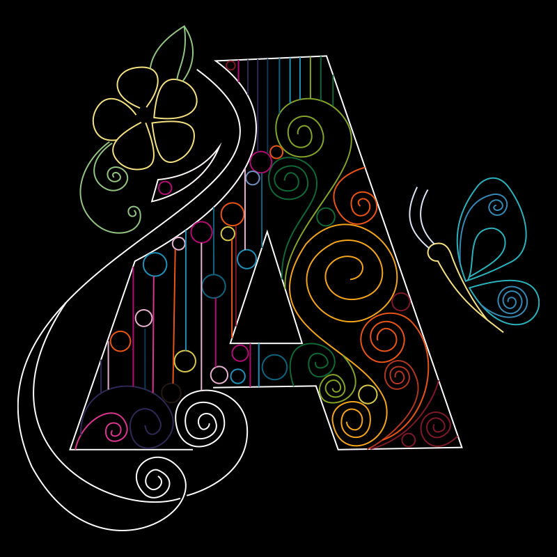 Paper Filigree Painting Kit - Letters