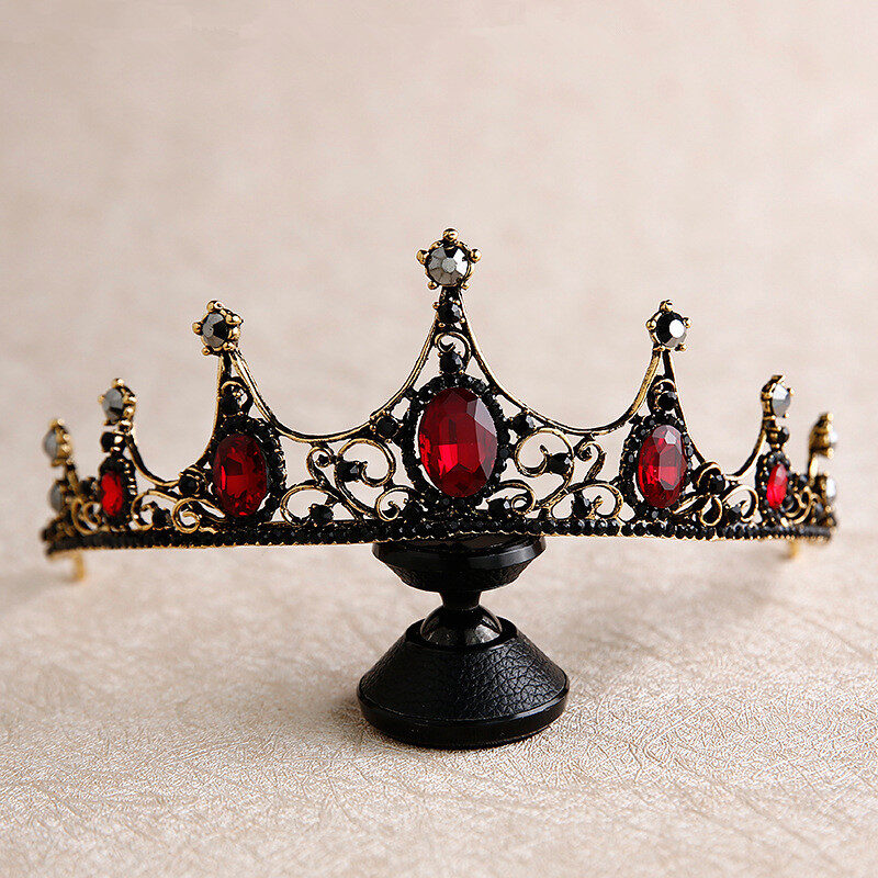 New Baroque Retro Black Crown Bridal Headdress Wedding