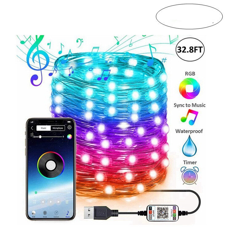 APP Light String Mobile Phone Bluetooth USB Copper
