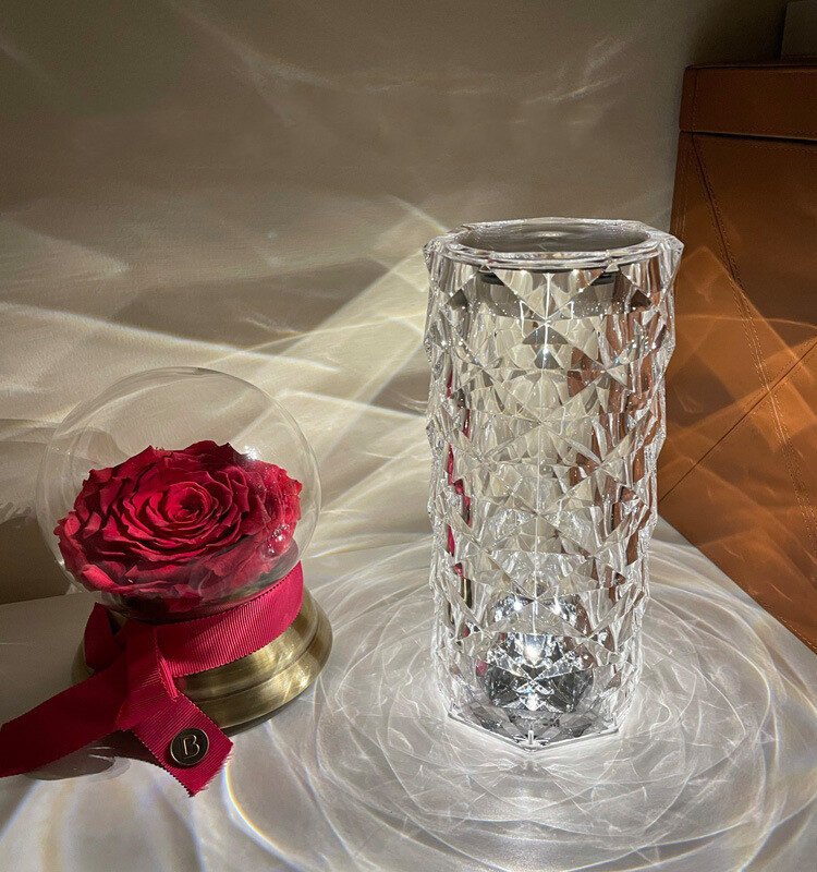 Romantic LED Rose Diamond Table Lamps For Bedroom