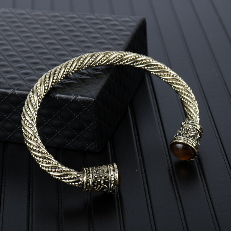 Ancient Gold Domineering Stripes Nordic Viking Bracelet Tiger