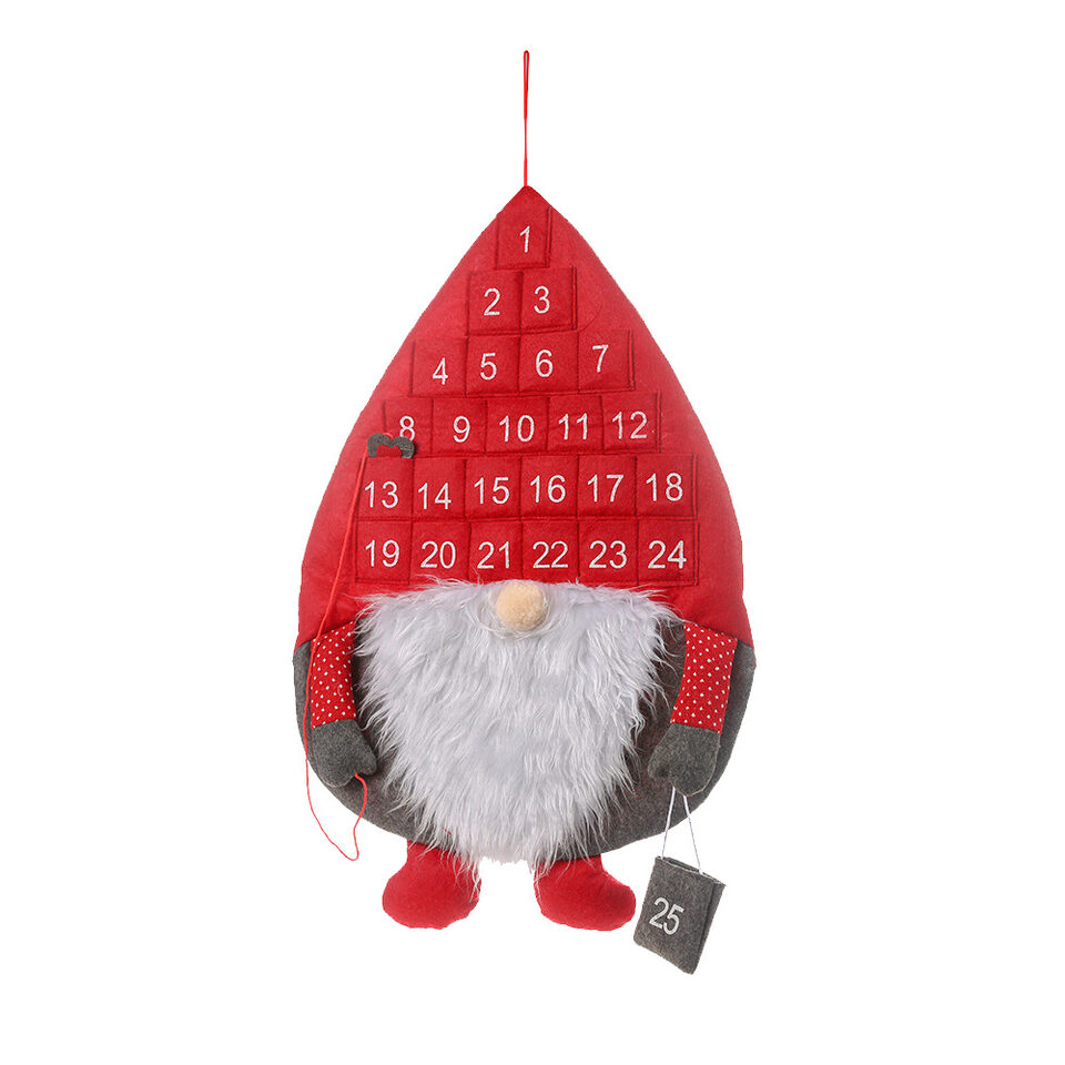 Christmas Advent Calendar Santa Claus Faceless Doll Hanging