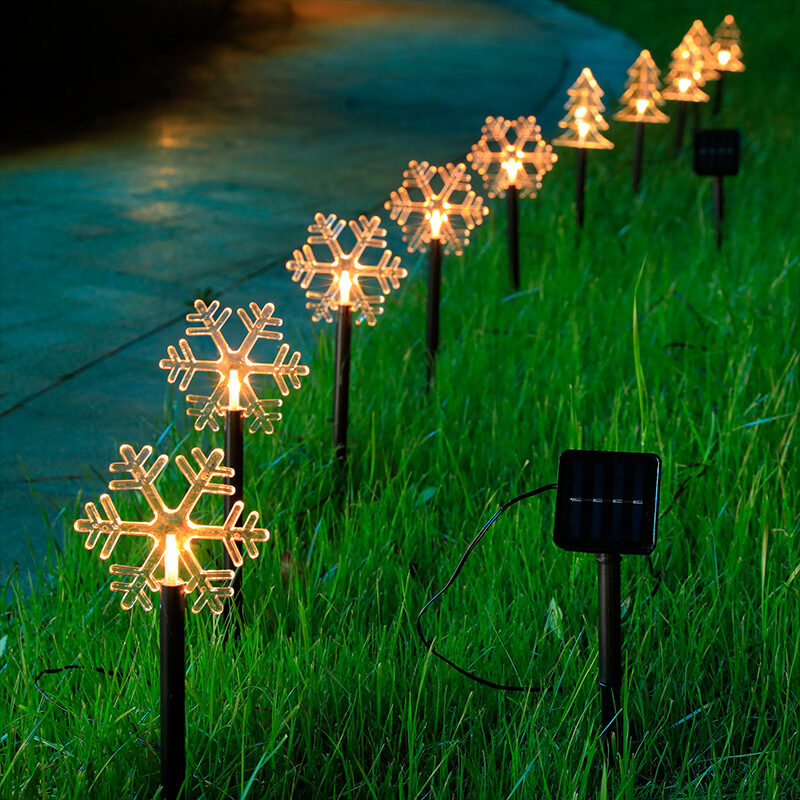 Solar Light Star Snowflake Christmas Tree Garden Decoration