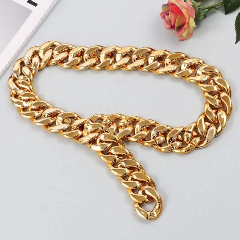 Ins Street Personality Metal Gold Thick Chain Wide