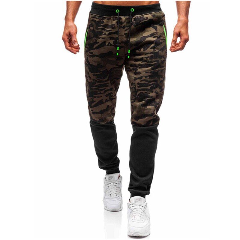 New Slim-fit Trousers With Camouflage Lace-up For Men