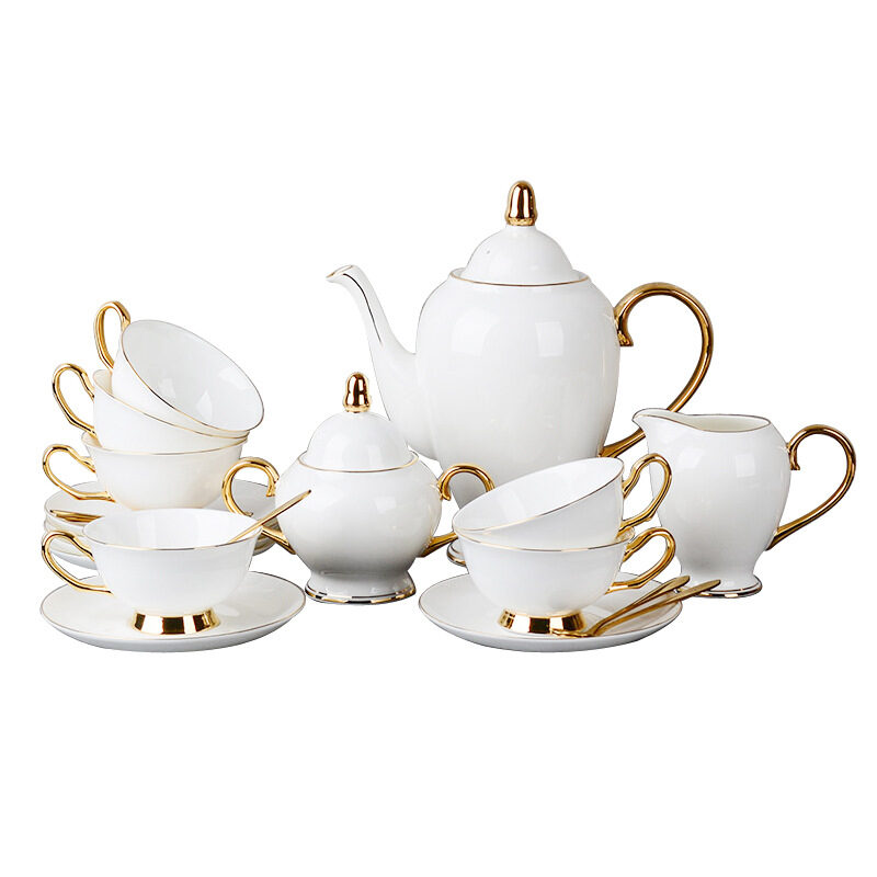 Bone China Gold-painted Coffee Cup And Saucer Afternoon