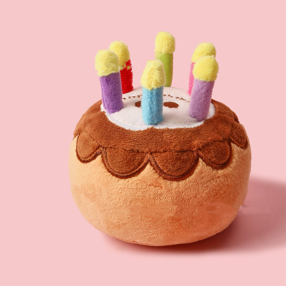 Pet Plush Toy Birthday Candle Cake