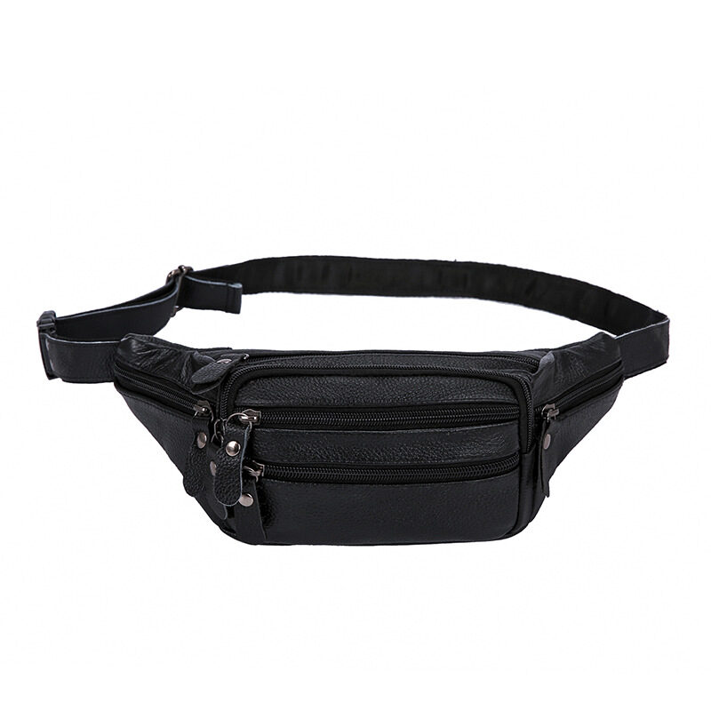 Cowhide Men's Belt Bag Leather Shoulder Chest
