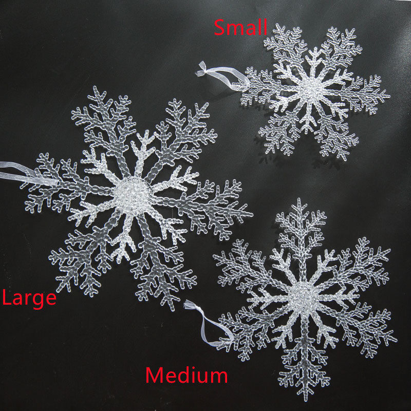 Christmas Decoration Acrylic Transparent Snowflake Tree Pendant DIY