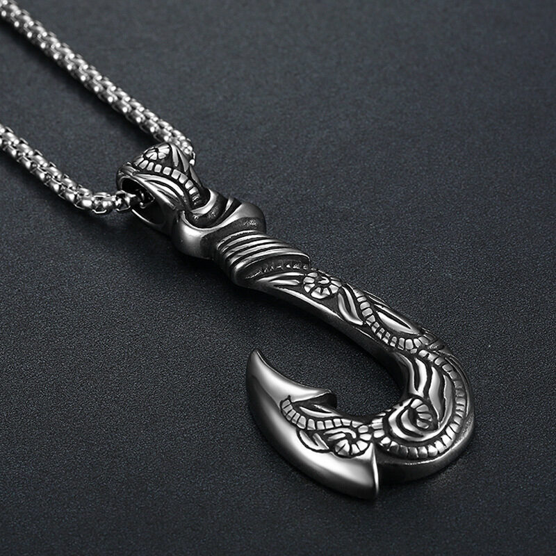 Vintage Stainless Steel Ocean Romance Fish Hook Titanium
