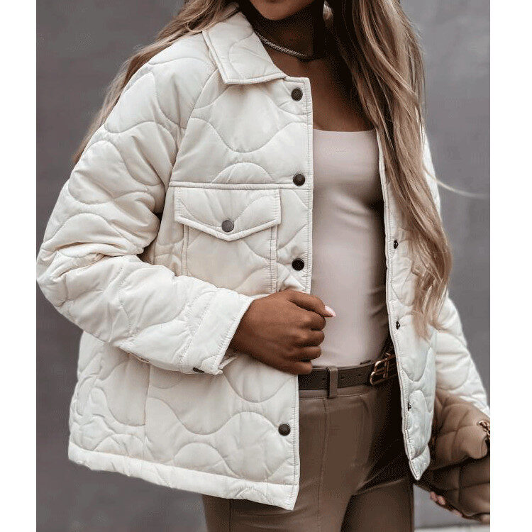 Winter Long-sleeved Button-decorated Cotton Jacket Women