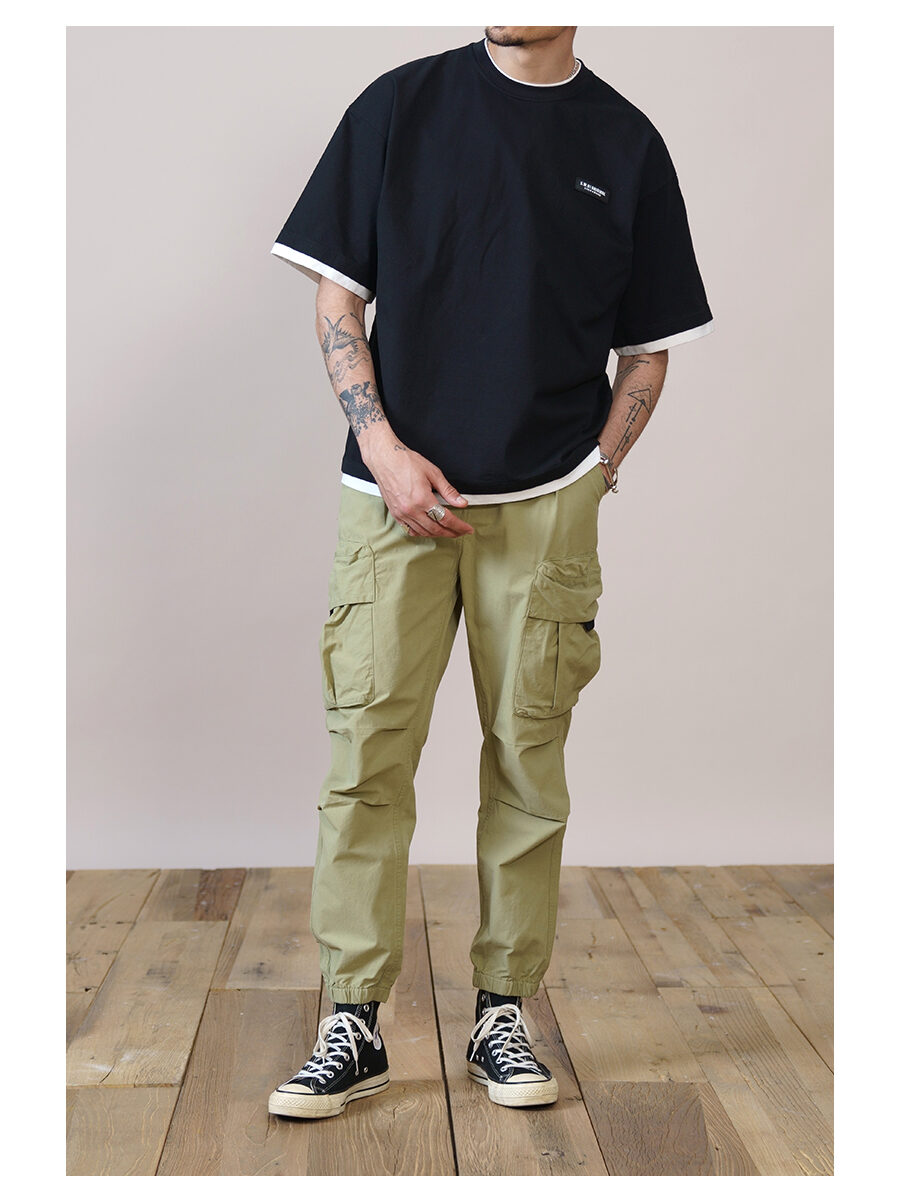 Autumn Multi-bag Tooling Trousers Casual Cropped Men