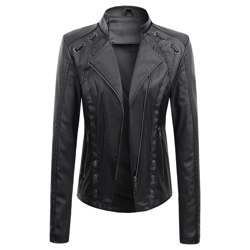 New Spring And Autumn Leather PU Jacket Women's