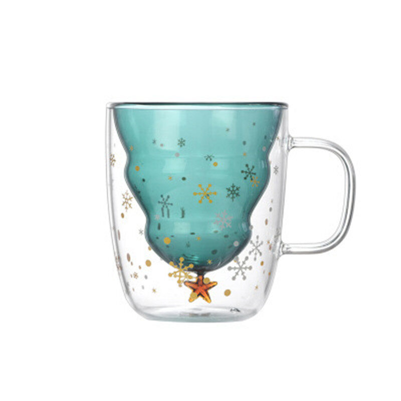 Double Heat Resistant Glass Coffee Cup Christmas Tree