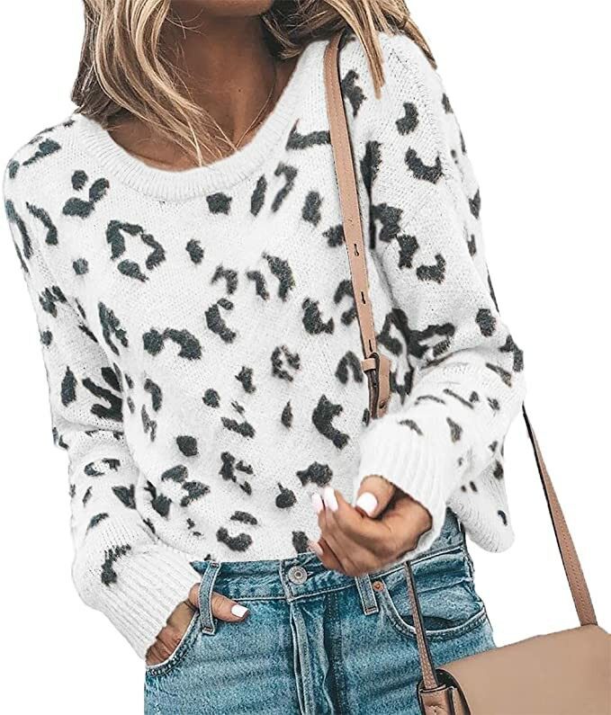 Sweater Knit Leopard Print Women