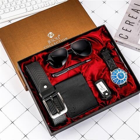 Watch Wallet Sunglasses Belt Gift Box Set