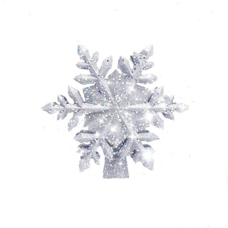 Christmas Tree Topper Star Lighted 3D Glitter Silver
