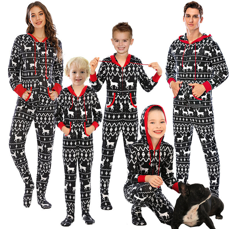 New Christmas Home Wear Pajamas One-piece Parent-child Outfit