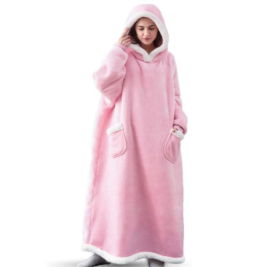 Lazy Blanket Hooded Flannel TV Clothes Pajamas Sweater