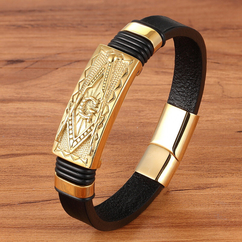 Scorpion Bracelet Leather Woven Men