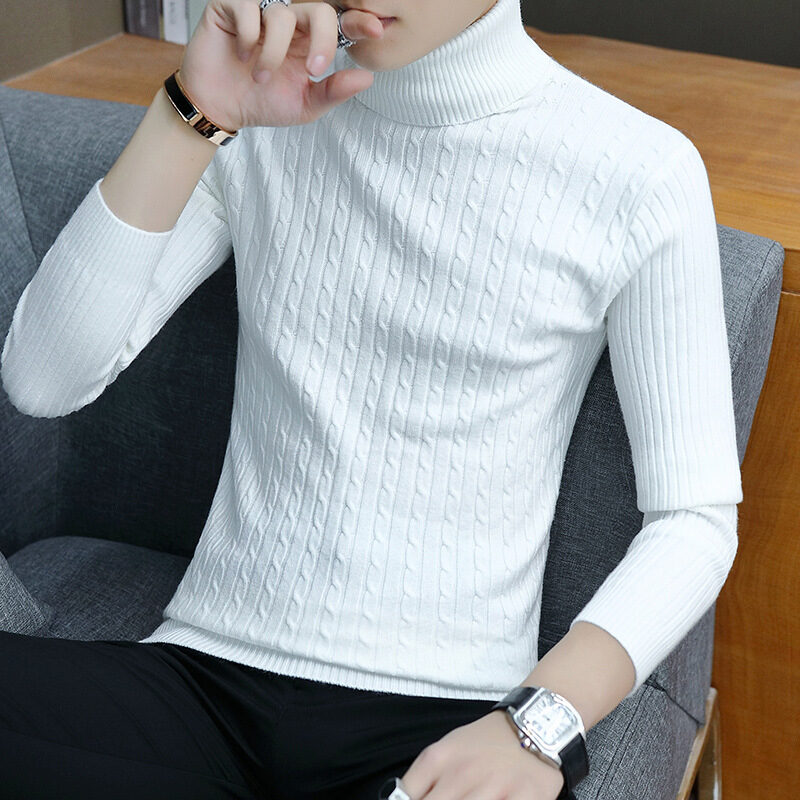 Slim-fit Sweater Men High Neck Bottoming T-shirt