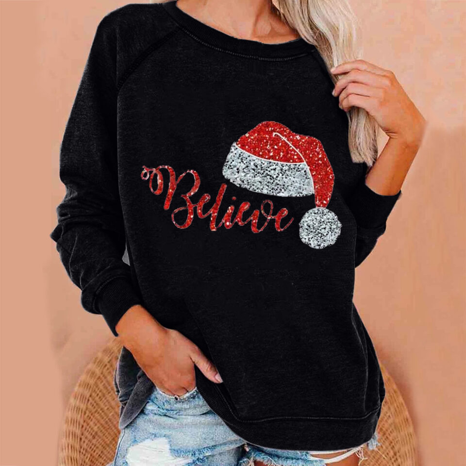 Printed Theme Hoodie Fleece Plus Size Women