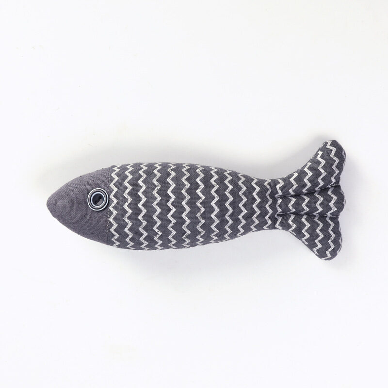 Cat Toy Funny Linen Fish Pillow Self-hey