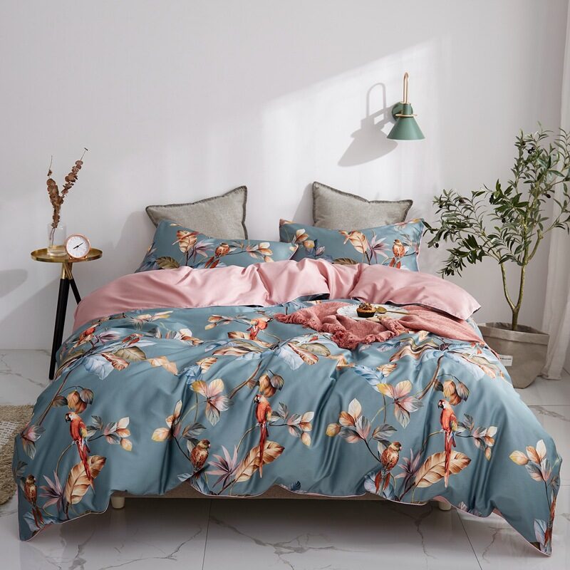 Long-staple Cotton Four-piece Full Satin Sheet Duvet Cover