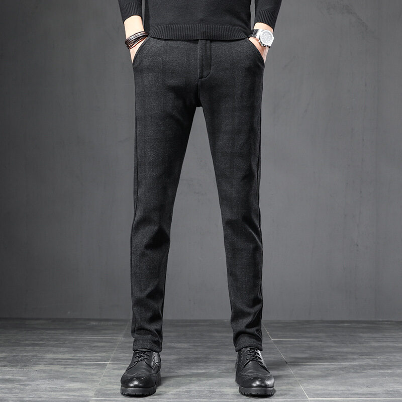Autumn Plaid Pants Slim Straight Loose Men's Casual