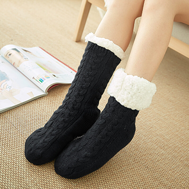 Casual Plus Velvet Mid-tube Ladies Snow Slippers Carpet