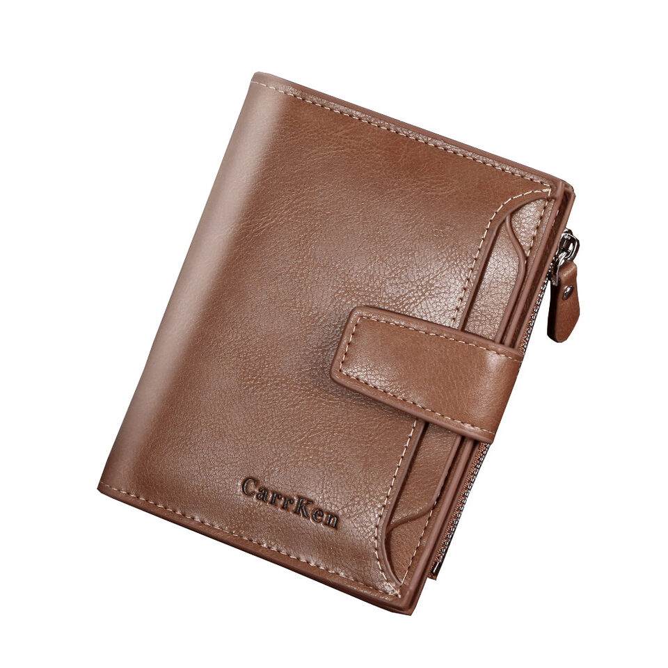 Men's Wallet Short Button Large Capacity