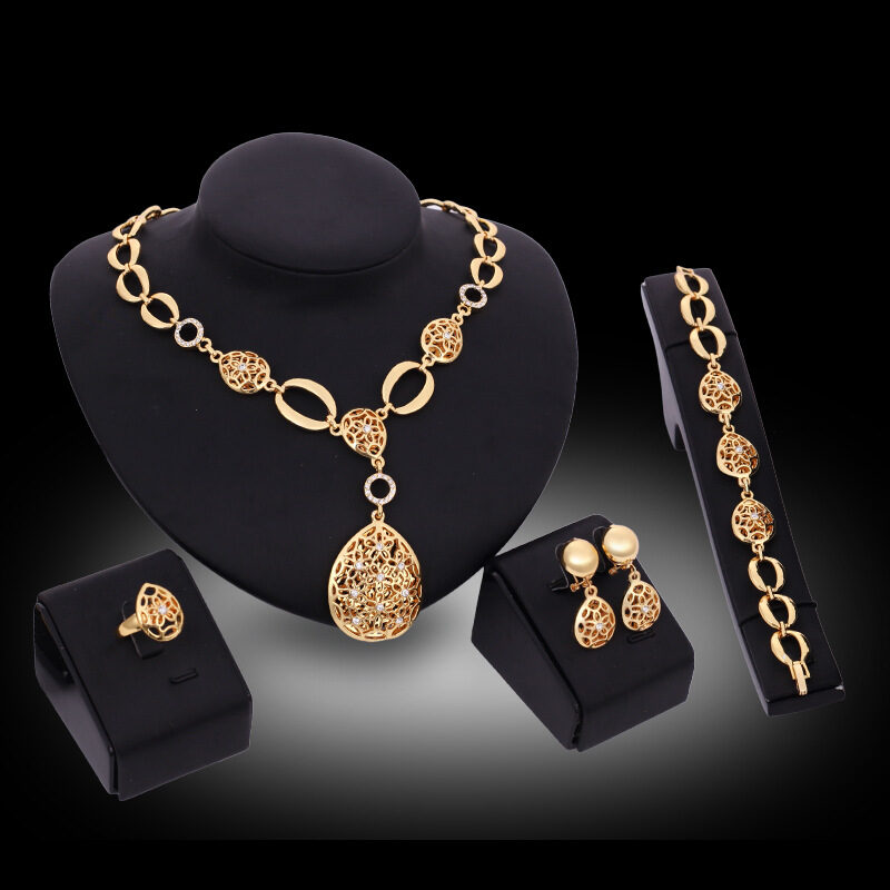 Jewelry Fashion Necklace Earrings Bracelet Ring Four Piece
