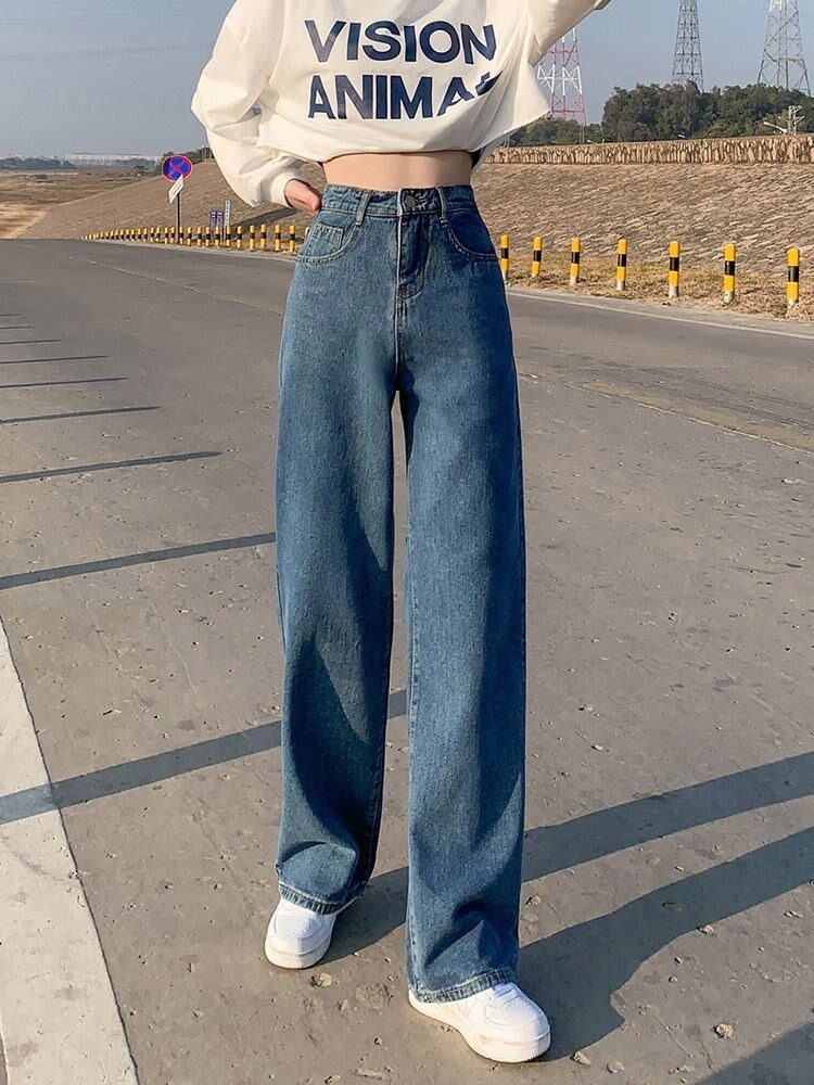 Wide Leg Jeans For Women Bottom Baggy Denim
