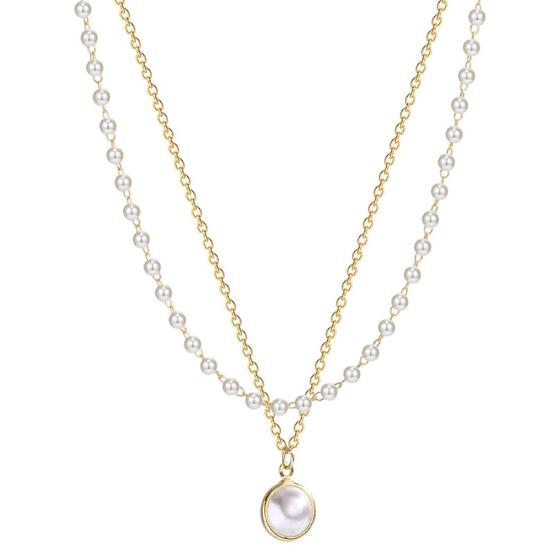 Summer Double-layer Pearls Necklace INS Fashion Clavicle Chain