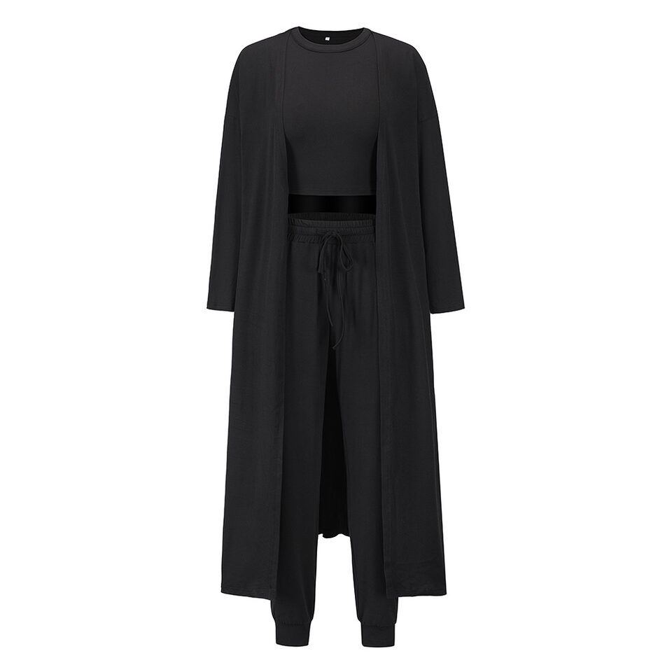 Women's Knitted Slim-fit Temperament Vest And Trousers Sports