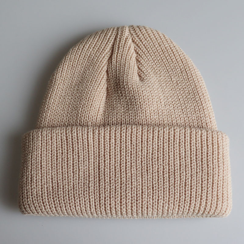Knitted Woolen Cap Men And Women Melon Leather