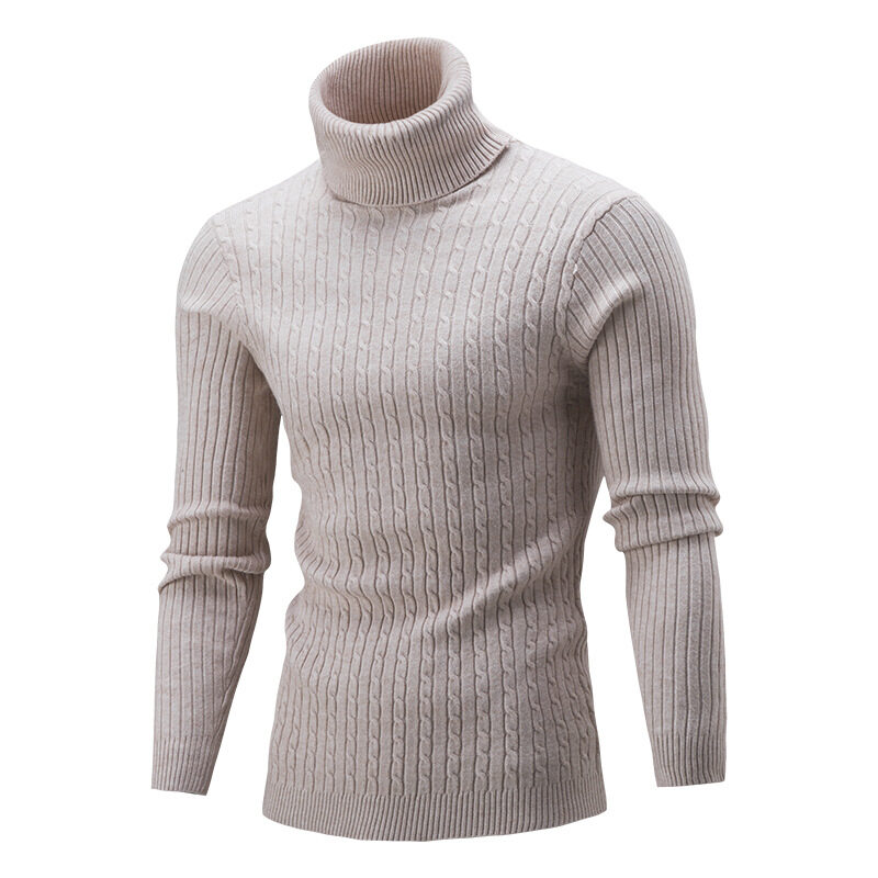 Sweater Twist Knit Slim-fit High Neck